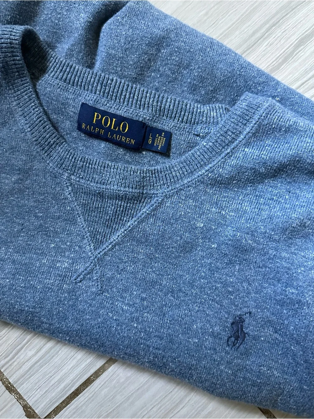 Ralph Lauren Heather Slate Blue Crewneck Sweater